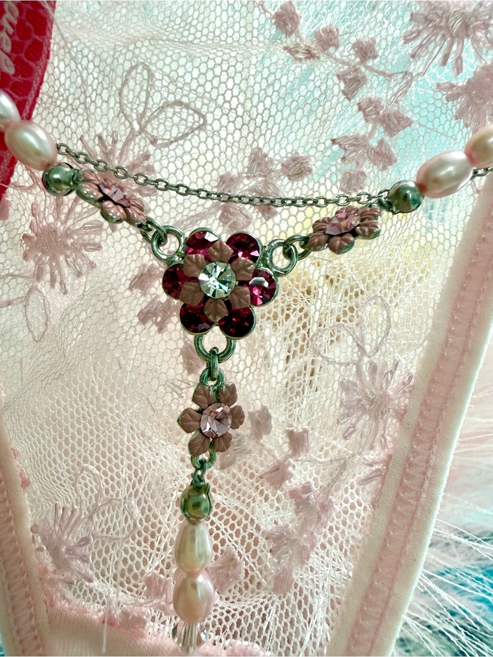 Pink pearl G string